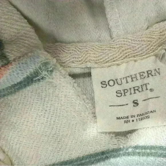 Southern Spirit Striped Beach Vacation Comfy Hoodie Poncho Sweatshirt Size S - Picture 2 of 10